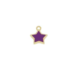 Charm Star Lila Plata Dorada