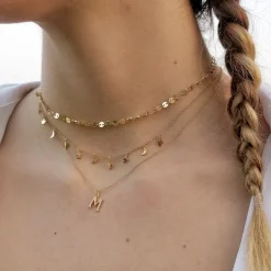 Choker Coins Plata Dorada