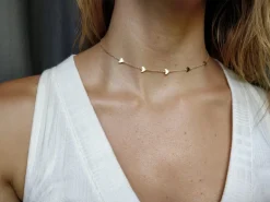 Choker Lunas Plata Dorada