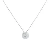 Collar Chatón Seda Circonita Oro Blanco 18K