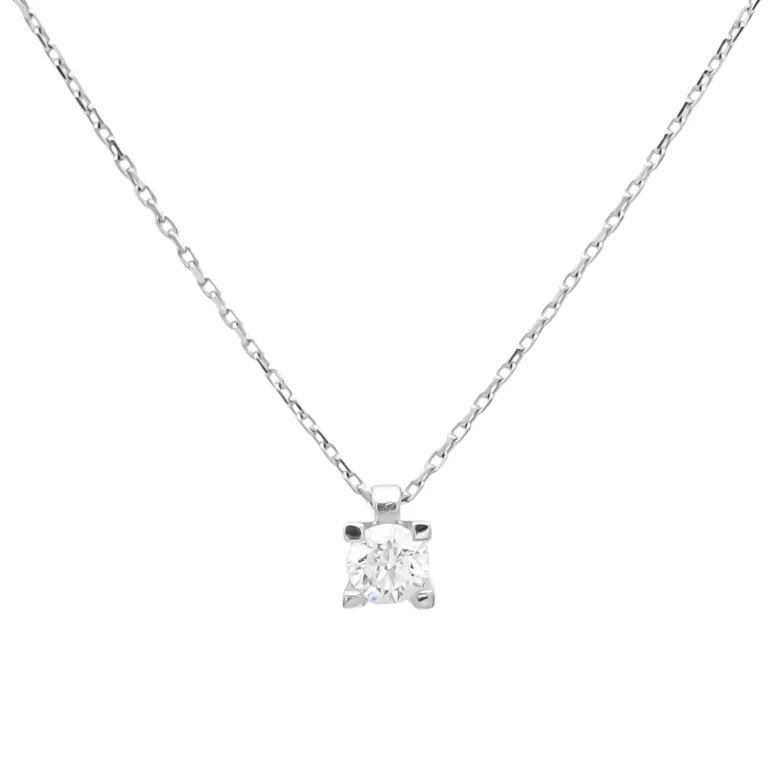 Collar Donna Diamante 0,10ct DF-VS1 Oro Blanco 18K