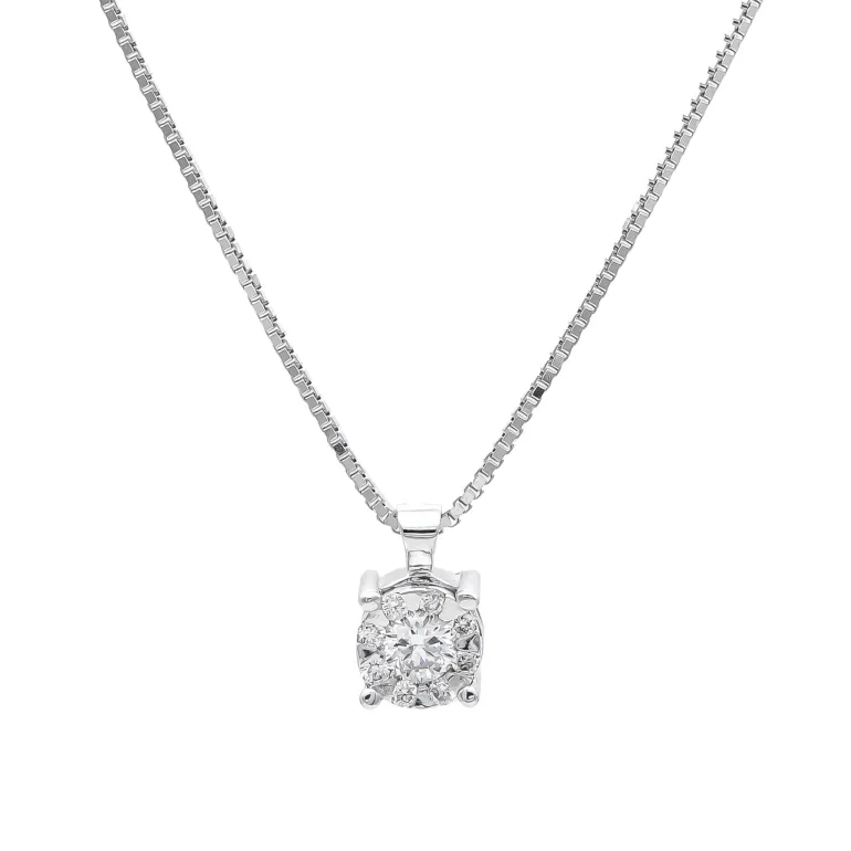 Collar Elsa Diamantes 0,15ct G-VS Oro Blanco 18K