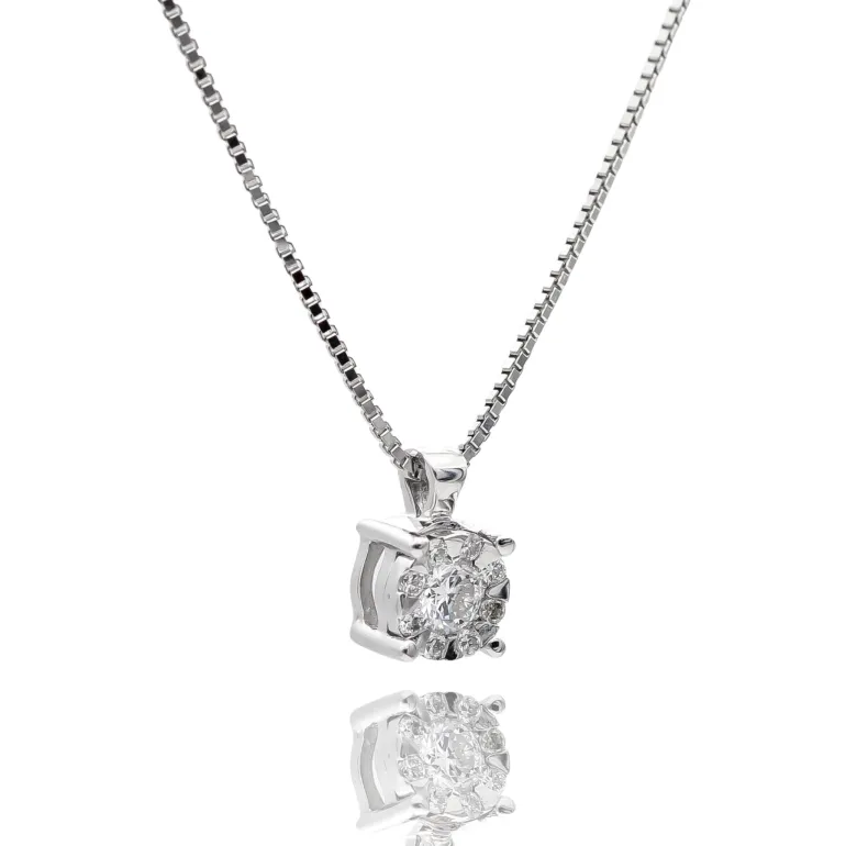 Collar Elsa Diamantes 0,15ct G-VS Oro Blanco 18K