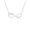 Collar Infinito 2 Nombres Plata