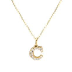 Collar Letra Circonita Oro 18K