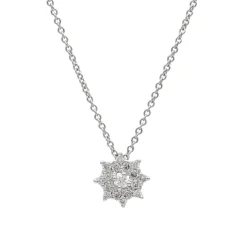 Collar Rose Diamantes 0,09ct G-VS Oro Blanco 18K