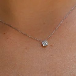 Collar Rose Diamantes 0,09ct G-VS Oro Blanco 18K