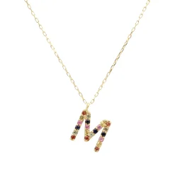 Collar Zafiro Letter Oro 18K