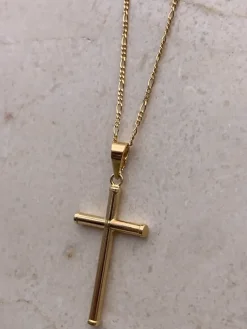 Cruz Tubo Oro 18K