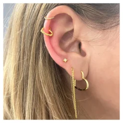 Ear Cuff Corazón Plata Dorada