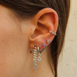 Ear Cuff Curly Plata