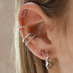 Ear Cuff Curly Plata