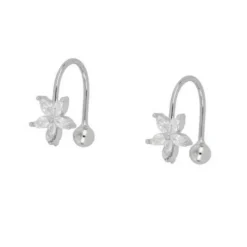 Ear Cuff Flor Plata