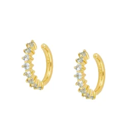 Ear Cuff Grecia Aqua Plata Dorada