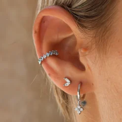 Ear Cuff Grecia Aqua Plata