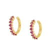 Ear Cuff Grecia Fucsia Plata Dorada