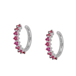 Ear Cuff Grecia Fucsia Plata