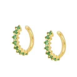 Ear Cuff Grecia Green Plata Dorada