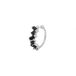 Ear Cuff Hidra Black Plata