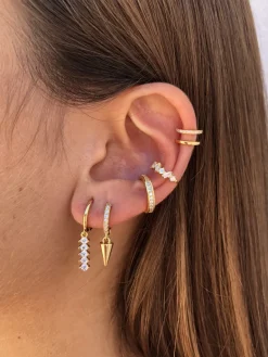 Ear Cuff Hidra Circonita Plata Dorada