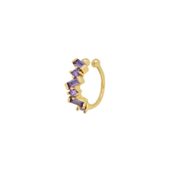 Ear Cuff Hidra Lila Plata Dorada