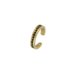 Ear Cuff Idoia Black Plata Dorada