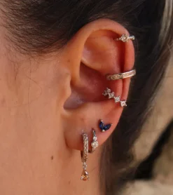 Ear Cuff Idoia Champagne Plata
