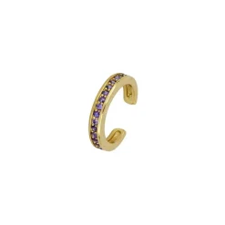 Ear Cuff Idoia Lila Plata Dorada