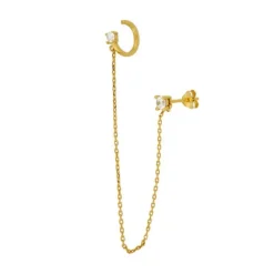 Ear Cuff Mara Chain Plata Dorada