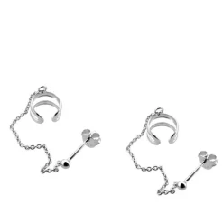 Ear Cuff Naipur Chain Plata
