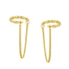 Ear Cuff Naira Chain Plata Dorada