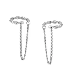 Ear Cuff Naira Chain Plata