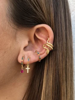 Ear Cuff Serpiente Plata Dorada