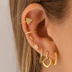 Ear Cuff Triangle Plata Dorada