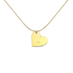 Gargantilla Corazón Diamante Oro 18K