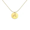 Gargantilla Diamond Medal Letter Oro 18K
