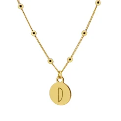 Gargantilla Medal Letter Plata Dorada