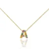 Gargantilla Multi Letter Plata Dorada