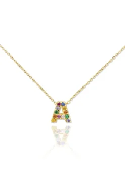 Gargantilla Multi Letter Plata Dorada