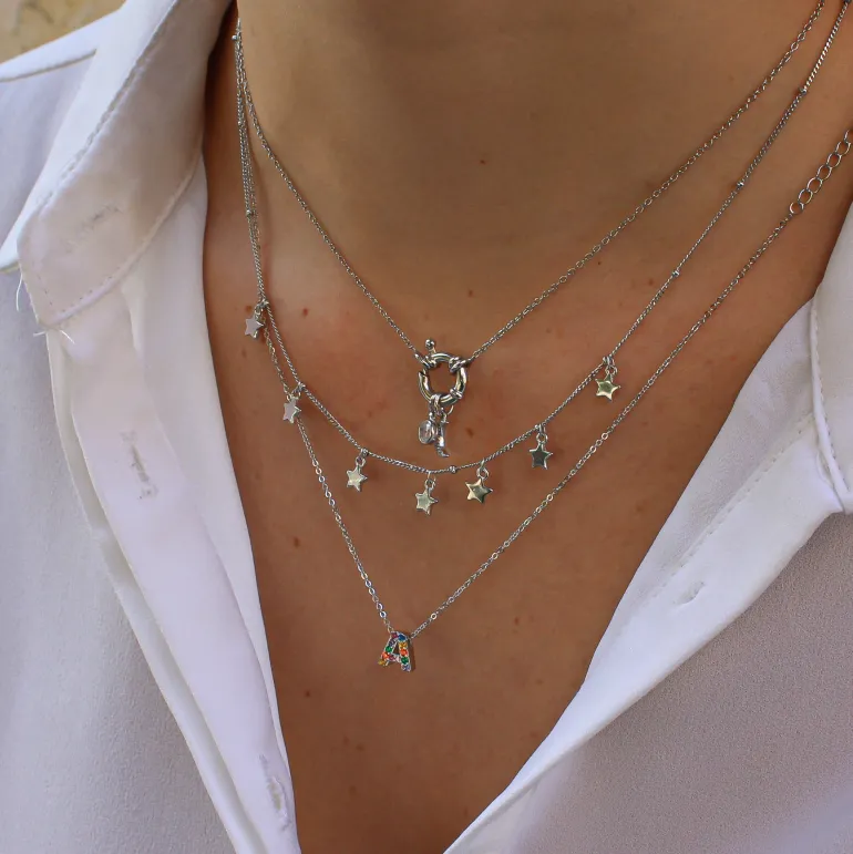 Gargantilla Multi Letter Plata