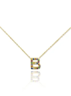 Gargantilla Multi Letter Plata Dorada