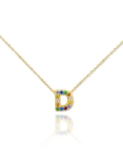 Gargantilla Multi Letter Plata Dorada