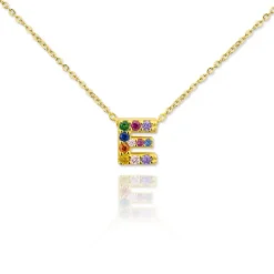 Gargantilla Multi Letter Plata Dorada