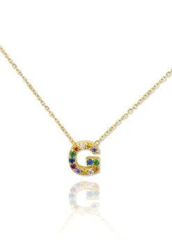 Gargantilla Multi Letter Plata Dorada
