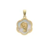 Medalla Virgen Niña Corazón Nacar 18K