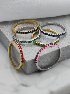 Media Alianza Bella Zafiro Oro Blanco 18K