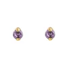 Pendiente Mini Amatista Oro 18K