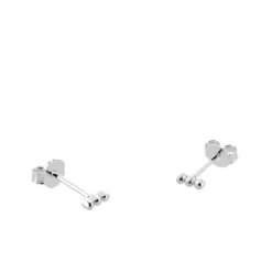 Pendiente Mini Line Ball Plata
