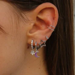 Pendiente Mini Lunet Plata