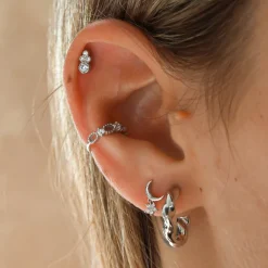 Pendiente Mini Munn Plata